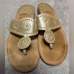 Jack Rogers Leather Flat Thong Sandals